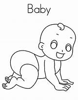 Baby Drawing Crawling Easy Coloring Pages Infant Babies Little Getdrawings Paintingvalley Hair Drawings sketch template