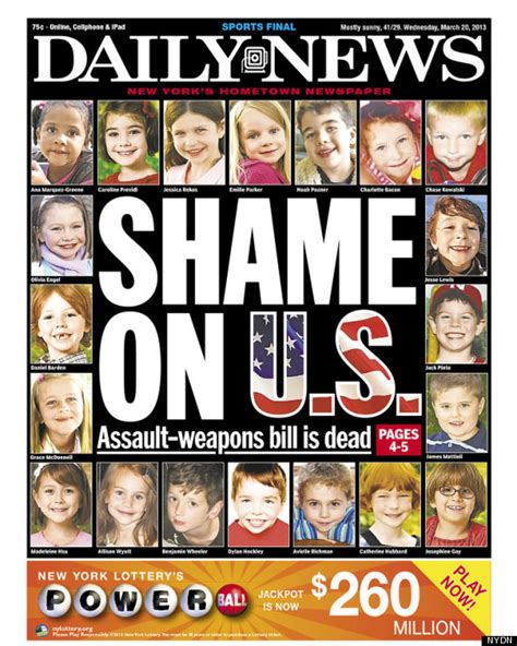 New York Daily News On Assault Weapons Bill Shame On U S