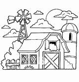 Barn Coloring Drawing Silo Windmill Pages Easy Hay Red Color Sheet Printable Loft Print Getdrawings Getcolorings sketch template