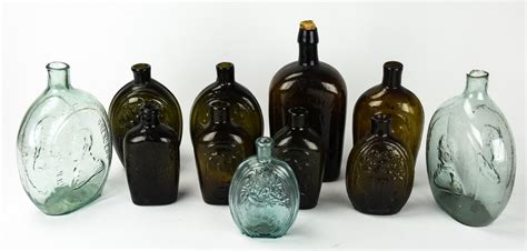 Sold Price Collection Of 11 Antique Colored Glass Bottles March 6