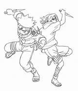 Coloring Naruto Sasuke Pages Anime Popular sketch template