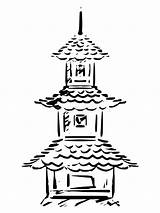 Pagoda sketch template