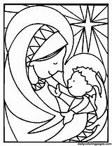 Coloring Mary Jesus Mother Pages Baby Popular sketch template