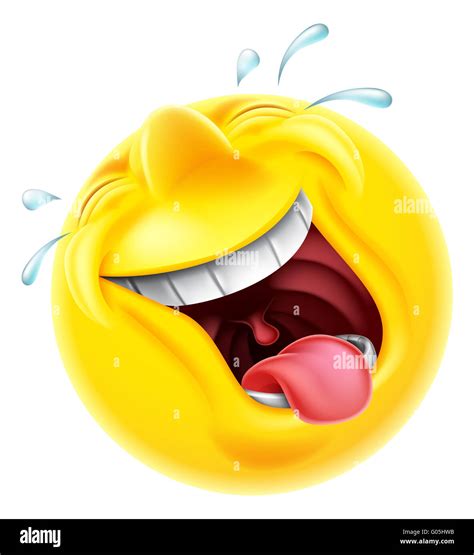 ein sehr gluecklich lachend emoji emoticon smiley gesicht charakter lachen  harte traenen