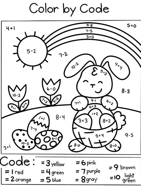 lovely easter bunny color  number coloring page  printable
