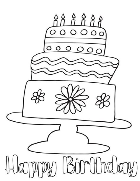 birthday cake coloring page happybirthdaycoloringpage