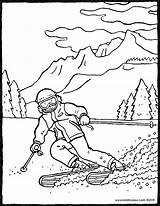 Montagne Simpliste Skiing Kiddicolour sketch template