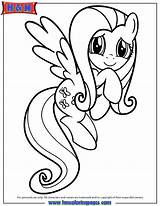 Coloring Fluttershy Pages Pony Little sketch template