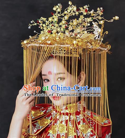 chinese traditional handmade queen tassel phoenix coronet