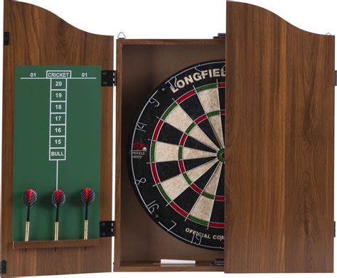 longfield pro  houten dartkabinet bruin  dartbord en  sets gr darts bolcom