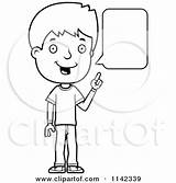 Boy Talking Clipart Teenage Cartoon Coloring Adolescent Outlined Vector Cory Thoman Regarding Notes sketch template