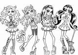 Monster High Coloring Pages Printable Kids Dolls sketch template
