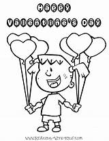 Coloring Year Happy Balloons Valentines Years sketch template