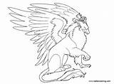 Griffin Coloring Pages Hibbary Printable Kids Adults Color sketch template