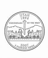 Utah Coloring Pages Quarter State Utes Print Printables Template Go Popular States Usa sketch template