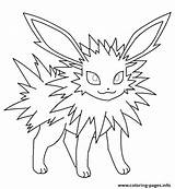 Pokemon Jolteon Coloring Eevee Pages Printable Color Print Cute Book Mega Smiling Drawing Drawings Info Evolutions Getcolorings Sketch Online Popular sketch template