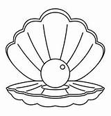 Pearl Shell Clam Icon Sea Coloring Pages Outline Vector Style Simple Vectorstock Seashell Kids Royalty sketch template