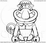 Monkey Proboscis sketch template
