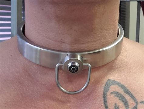 stainless steel 1 wide locking slave neck collar w etsy canada