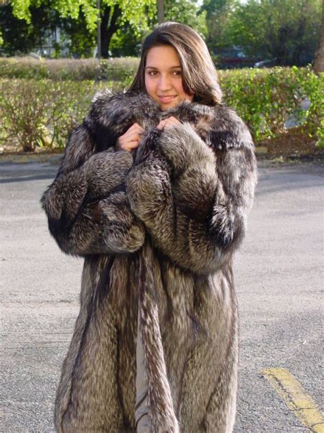 silver fox fur coat furs one pinterest