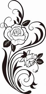 Rose Vines Drawings Vine Coloring Roses Clip Clipart Designs Draw sketch template
