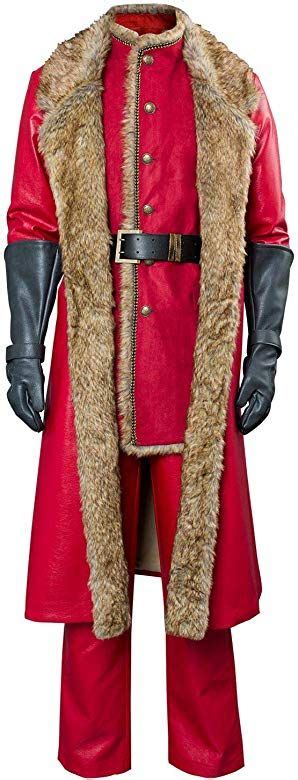 Mens Christmas Movie Santa Claus Cosplay Costume Outfit Red