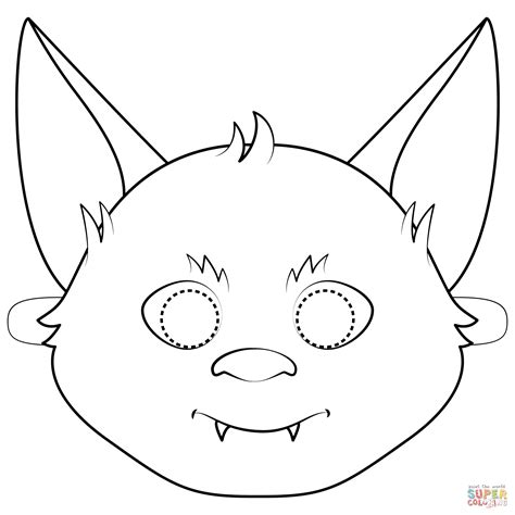 bat mask coloring page  printable coloring pages