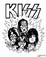 Kiss Band Rock Drawing Desenho Roll Desenhos Coloring Pages Kids Para Drawings Kisses Getdrawings Hot sketch template