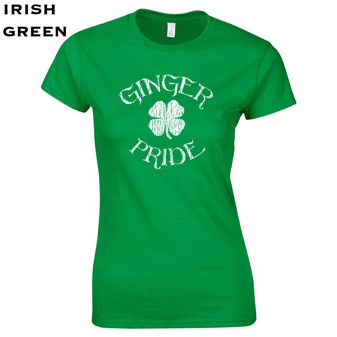 041 Ginger Pride Graphic Womens T Shirt Redhead Irish Leprechaun St