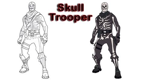 fortnite coloring pages skull trooper coloring pages