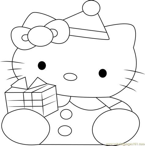 kitty  christmas coloring page   kitty coloring