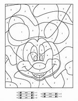 Disney Number Color Coloring Pages Kids Printables Sheets sketch template