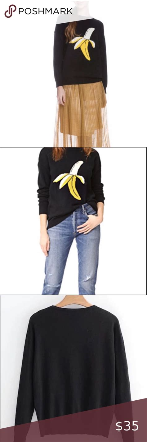 english factory banana crew neck long sleeve sweaters  women long sleeve sleeves