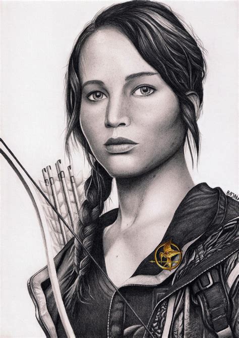 Katniss Everdeen The Hunger Games Drawing By Bajan Art On