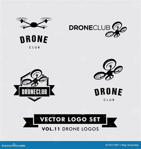 drone vector logo set stock illustration image