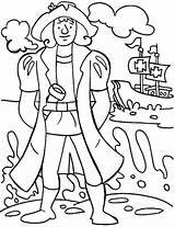 Columbus Coloring Pages Ava Added Shore Sea Christopher Getdrawings Getcolorings Kids sketch template