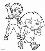 Coloring Dora Pages Cool2bkids Printable Kids Diego sketch template