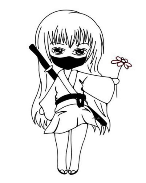 anime ninja girl coloring pages