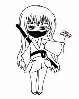 Girl Ninja Coloring Pages Anime Hula Drawing Template Getdrawings sketch template