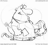 Butcher Sausage Cartoon Outline Chubby Holding Links Clip Toonaday Illustration Royalty Rf 2021 sketch template