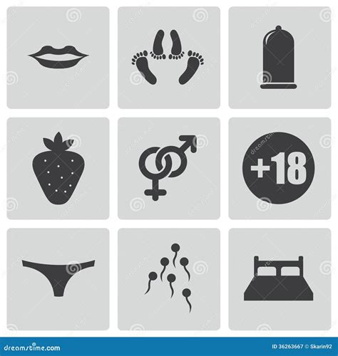 Vector Black Sex Icons Set Stock Vector Illustration Of Party 36263667