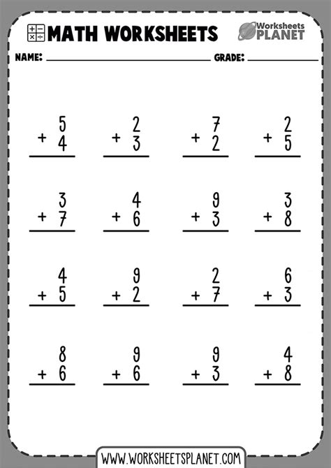 maths class  addition   digit numbers worksheet  object addition