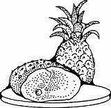 Coloring Pages Pineapple Clipart Ham Printable Drawing Optical Illusion Kids Food Vector Clip Library Book Onlinelabels Popular Webstockreview sketch template