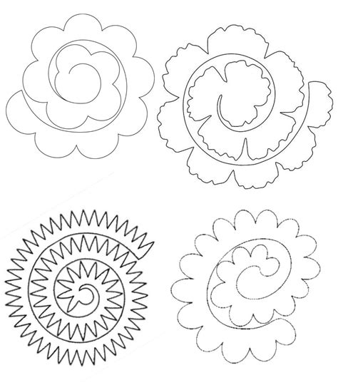 rolled paper flower templates  svg template amazing
