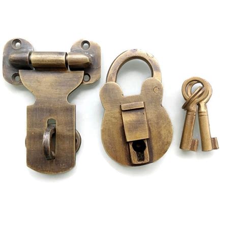 solid brass small padlock small hasp  keys heavy strong  cm etsy