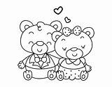 Ositos Dibujos Enamorados Osos Colorare Valentin Panda Valentim Carinositos Enamoradas Gatito sketch template