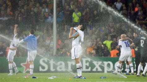 champions league barcelona  inter  night  mourinho   sprinklers marca  english