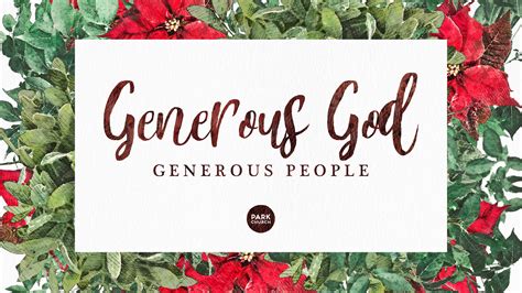 generous god generous people park church