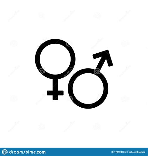Gender Sex Symbol Or Symbols Of Men And Women Icon Logo Flat In Black