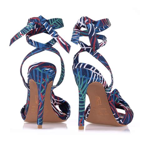 sandália salto alto color leaves esmeral uza shoes sapatos femininos